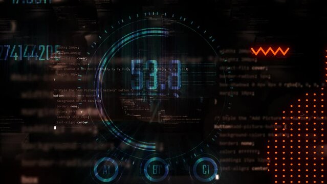 Hud interface scifi animaton of data analyse modern futuristic background