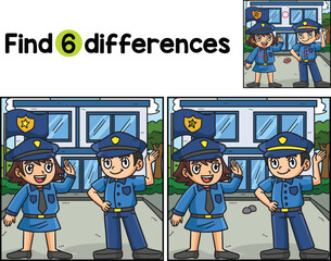 Obraz na płótnie Canvas Police Officers Find The Differences