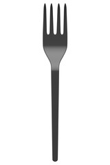 Eco-friendly disposable utensils like fork on white background.
