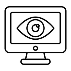CCTV Monitor Thin Line Icon