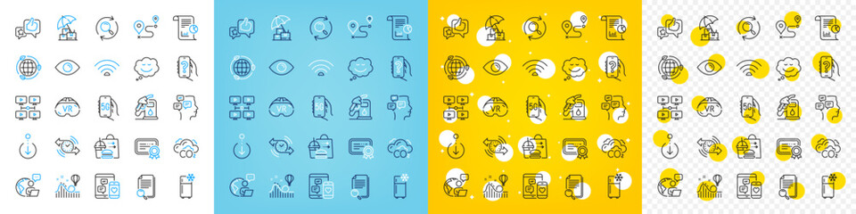 Fototapeta na wymiar Vector icons set of Outsource work, Roller coaster and Certificate line icons pack for web with Help app, 5g internet, Petrol station outline icon. Timer, Social media, Search file pictogram. Vector