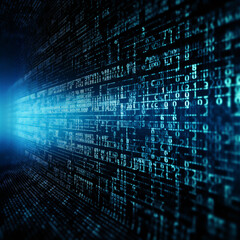 Fototapeta premium Technology background of binary code. AI generated content