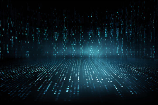 Technology background of binary code. AI generated content