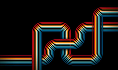 Vintage Striped Backgrounds, Posters, Banner Samples, Retro Colors from the 1970s 1900s, 70s, 80s, 90s. retro vintage 70s style stripes background poster lines. shapes vector design graphic 1980s