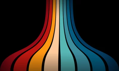  Vintage Striped Backgrounds, Posters, Banner Samples, Retro Colors from the 1970s 1900s, 70s, 80s, 90s. retro vintage 70s style stripes background poster lines. shapes vector design graphic 1980s © Kateryna
