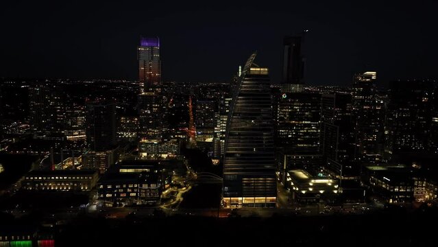 Austin Texas Skyline Drone Shot Night
