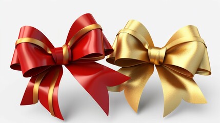 A 3D Clipart of Festive Christmas Bows