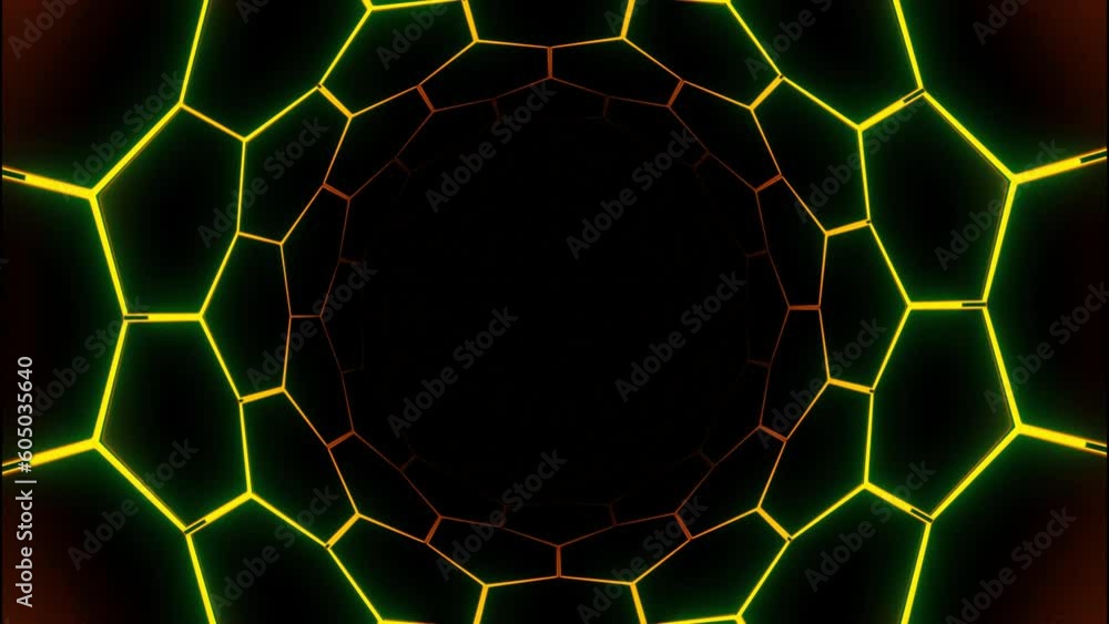 Poster arrow shape glowing red and blue neon design neon lines movement in loop vj and dj loop animated bac