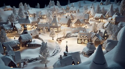 3D Render of a Silent Christmas Night