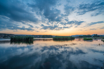 Sunrise in Lake Emre, located in the province of Afyon