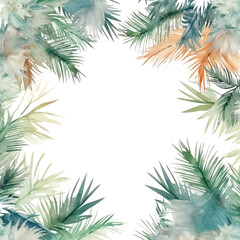 Fototapeta na wymiar palms and pampas as a frame border, copyspace, generative ai
