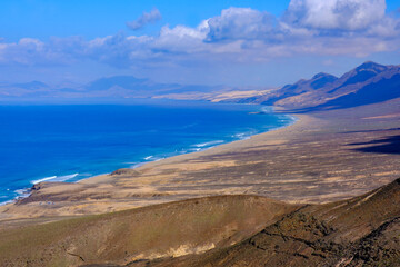 Amazing aerial view on Cofete beach on Fuerteventura, Spain - Canary Islands