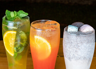 Party Time. Mojito and tequila sunrise cocktails, at night.
Oreo Cocktail.