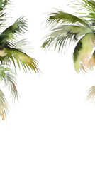 Naklejka premium palms and pampas as a frame border, copyspace, generative ai