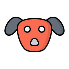 Dog Line Color Icon
