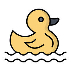 Duck Line Color Icon