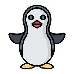 Penguin Line Color Icon