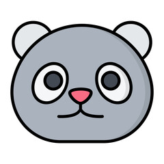 Panda Line Color Icon