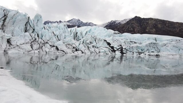 Aerial view of Matanuska Glacier State Recreation Area in Alaska.