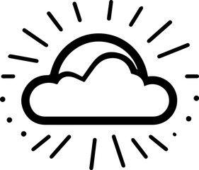 Cloudy weather icon vector image.