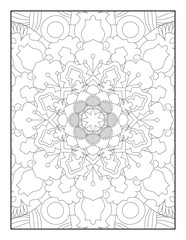 Mandala coloring page KDP interior. Mandala Coloring Book For Adult. Mandala Coloring Pages. Mandala Coloring Book. Seamless vector pattern. Black and white linear drawing. coloring page for children