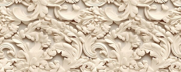 a Nature Horizontal background, leaf shapes, carved and engraved in ivory. Liquid flow texture. Fluid art Nature-themed, photorealistic illustrations in JPG. Generative AI