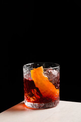 Negroni Cocktail classic Italian aperitif gin, bitter and sweet vermouth