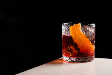 Negroni Cocktail classic Italian aperitif gin, bitter and sweet vermouth