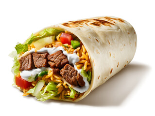 Delicious burrito. transparent background. Generative AI.