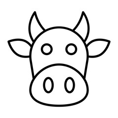 Cow Thin Line Icon