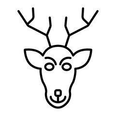 Fototapeta na wymiar Deer Thin Line Icon