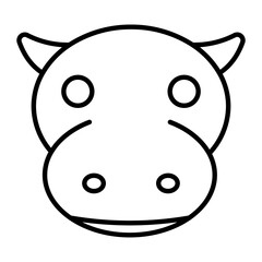 Hippo Thin Line Icon