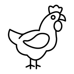 Hen Thin Line Icon