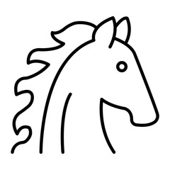 Horse Thin Line Icon
