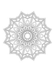 Coloring book page.Decorative ornament in ethnic oriental style. Outline doodle hand draw vector illustration.Mandala.Flower Mandala. Vintage decorative elements.vector illustration