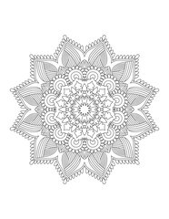 Coloring book page.Decorative ornament in ethnic oriental style. Outline doodle hand draw vector illustration.Mandala.Flower Mandala. Vintage decorative elements.vector illustration
