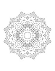 Coloring book page.Decorative ornament in ethnic oriental style. Outline doodle hand draw vector illustration.Mandala.Flower Mandala. Vintage decorative elements.vector illustration