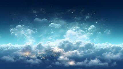 Obraz na płótnie Canvas cloud, The cloud was so low, you could almost touch it, fantasy with, illustration design, glitter, twinkle, fantasy background, bright atmosphere, bright mood,
