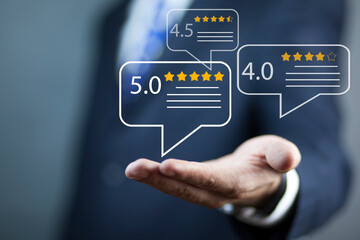 User give rating to service excellent experience on mobile phone application