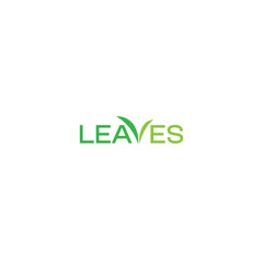 Green Leaves Flat vector logo design