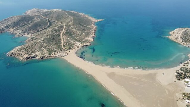 Aerial view of Prasonisi beach of the greek island of Rhodes 4