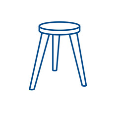 Three-legged stool outline icon. Clipart image isolated on white background