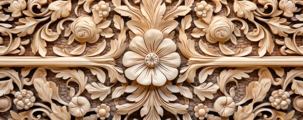 an Abstract Horizontal background, ornate florals, carved and engraved ivory. Liquid flow texture. Fluid art Abtract-themed, photorealistic illustrations in JPG. Generative AI