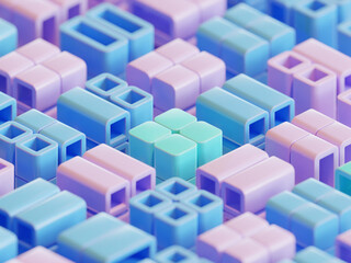 Cube Composition 3d Render Illustration Background 03