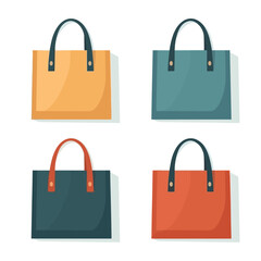 Tote bag set vector isolated