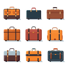 Business suitcase set vector isolated