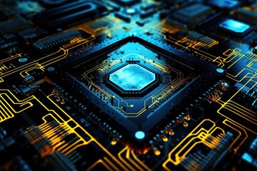 electronic circuit board with processor chip