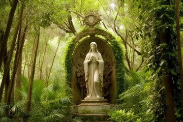 Majestic Serenity: The Grace of Virgin Mary, generative AI