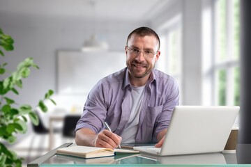Young business man employee working