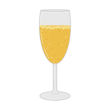 Champagne drink isolated on a white background.